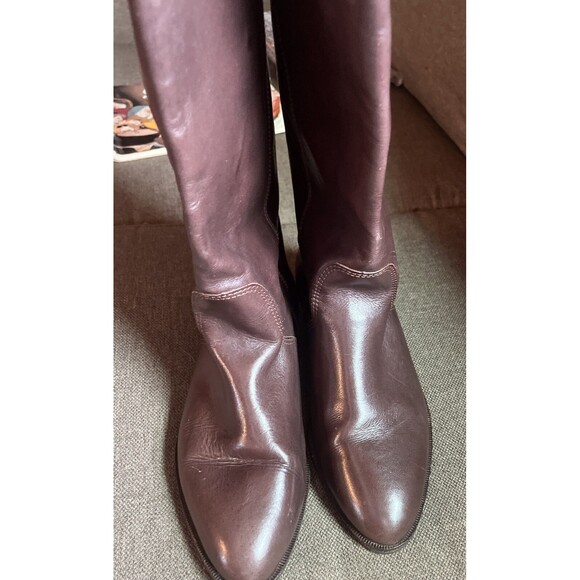 Enzo Angiolini Boots Vintage Brown Size 8 1/2 Knee High Leather Riding Boot - Picture 11 of 11